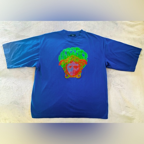 Versace Blue Medusa T Shirt Size S L
